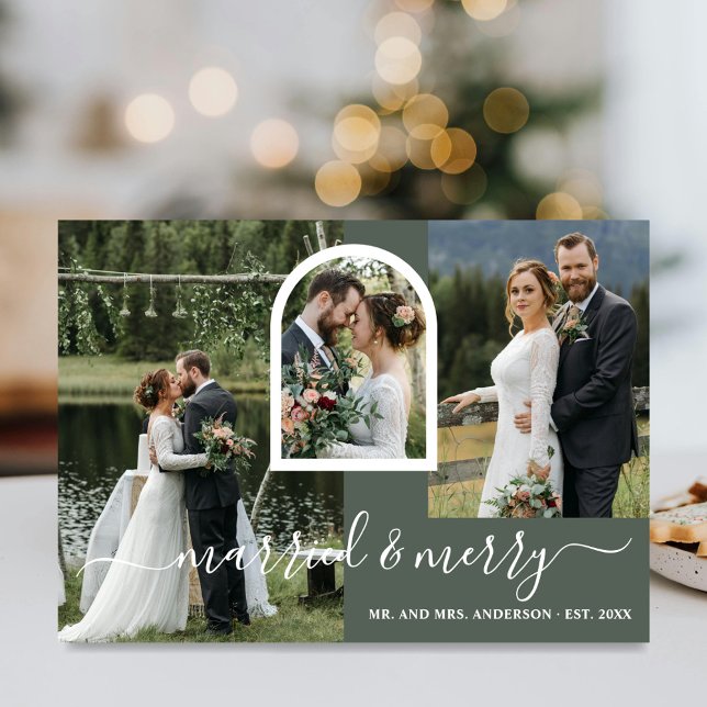 Cartão De Festividades Colagem de Fotografias do Script 6 da Feliz Casada (Criador carregado)