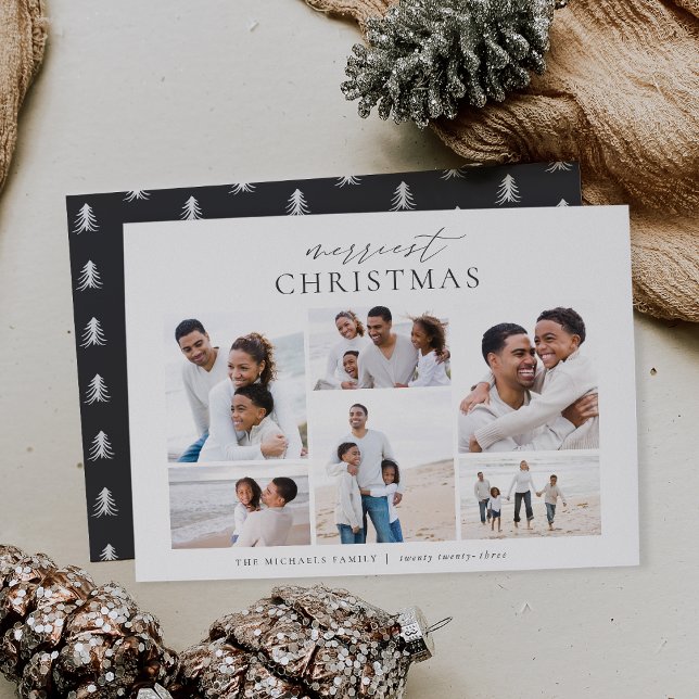Cartão De Festividades Colagem de Fotografias Elegante 6 de Natal Merries (Criador carregado)