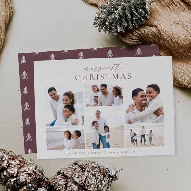Cartão De Festividades Colagem de Fotografias Elegante 6 de Natal Merries (Criador carregado)
