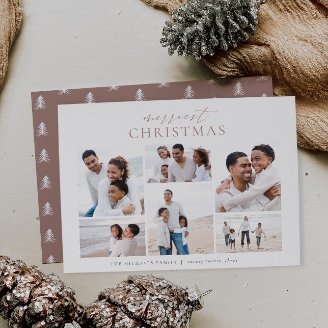 Cartão De Festividades Colagem de Fotografias Elegante 6 de Natal Merries (Criador carregado)