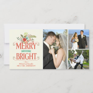 Cartão De Festividades Colagem de Fotografias Florais Bright e feliz