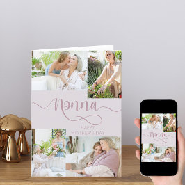 Cartão De Festividades Colagem de Fotografias Não-Dia de as mães 4 Rosa