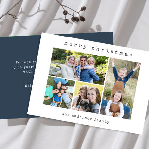 Cartão De Festividades Colagem de Fotografias Simples de Máquina Moderna 
