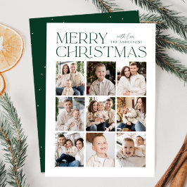 Cartão De Festividades Colagem de Fotografias Verde Moderno no Natal 9