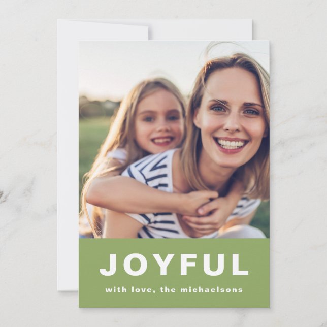 Cartão De Festividades Colagem de Fotografias Verdes Vibrantes de Natal F (Frente)