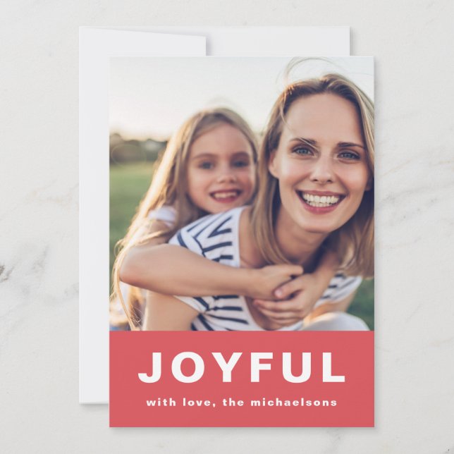 Cartão De Festividades Colagem de Fotografias Vermelha de Natal Feliz (Frente)