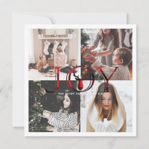 Cartão De Festividades Colagem de Fotos 4 Joy Plaid