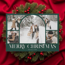 Colagem de Fotos Arco Feliz Natal Vintage Verde
