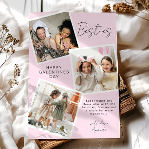 Cartão De Festividades Colagem de Fotos Besties Dia das Galentinas