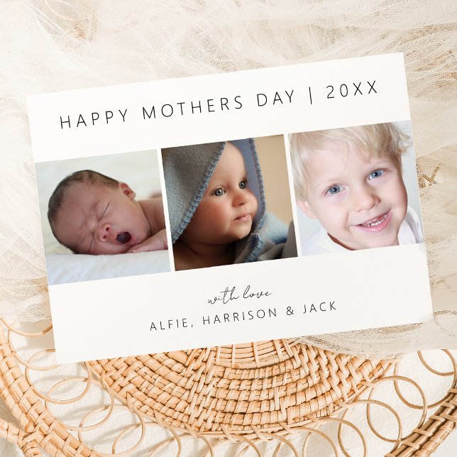 Cartão De Festividades Colagem de Fotos Clássica Moderna (Criador carregado)