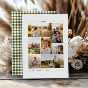 Cartão De Festividades Colagem de Fotos Clássicas de Natal em Família com
