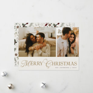 Cartão De Festividades Colagem de Fotos com Letra Moderna e Elegante de N