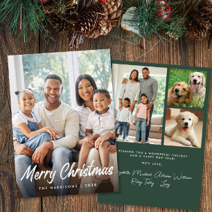 Cartão De Festividades Colagem de Fotos com Roteiro de Feliz Natal