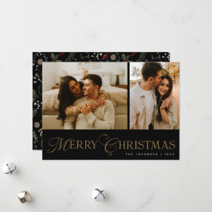 Cartão De Festividades Colagem de Fotos com Roteiro Elegante Moderno de N