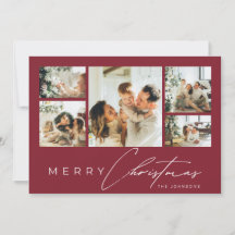 Colagem de Fotos com Script Moderno Simples Natal