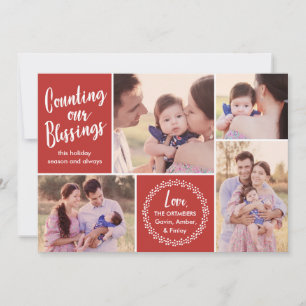 Cartão De Festividades Colagem de Fotos Contagem das nossas bençãos