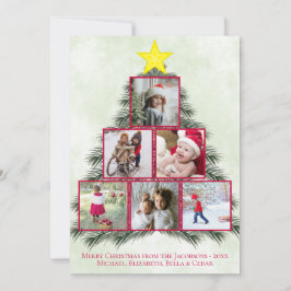 Cartão De Festividades Colagem de Fotos da Árvore de Natal Festiva