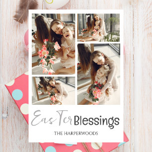 Cartão De Festividades Colagem de Fotos da Família de Felzs pascoa de Scr