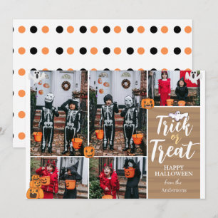 Cartão De Festividades Colagem De Fotos Da Família De Halloween De Truque