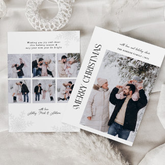 Cartão De Festividades Colagem de Fotos da Família Feliz Natal