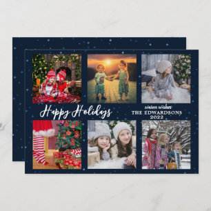 Cartão De Festividades Colagem de fotos da família Feliz Natal