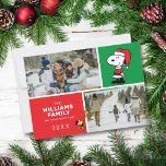 Cartão De Festividades Colagem de Fotos da Família Natal Snoopy Santa Cla<br><div class="desc">Celebre a temporada de festas com o Cartão de Férias de Colagem de Foto da Família Snoopy Santa Claus! Apresentando o Snoopy vestido de Papai noel, esta placa personalizável permite adicionar fotos de sua família para um toque pessoal. Espalhe a alegria de Natal com este cartão de feriado sobre o...</div>