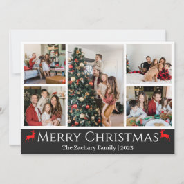 Cartão De Festividades Colagem de Fotos da Família para o Natal