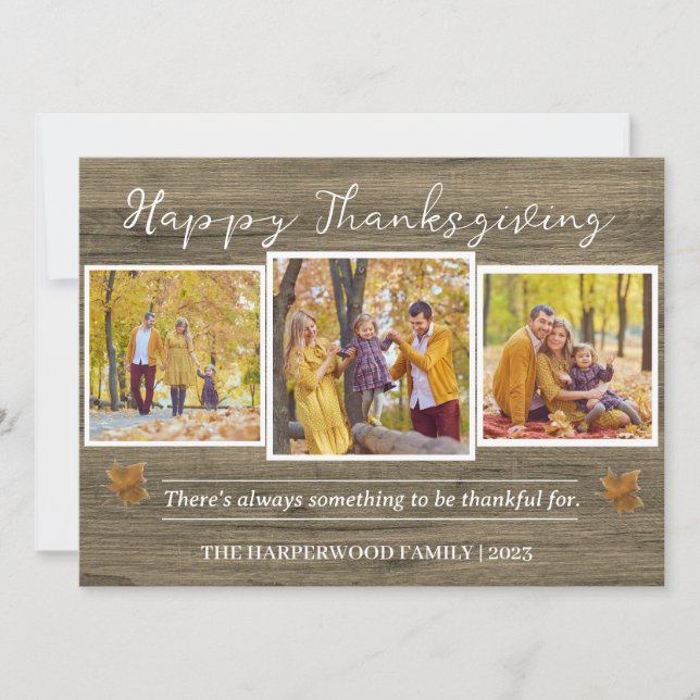 Cartão De Festividades Colagem de fotos da família rustic Modern de Ação  (Frente)