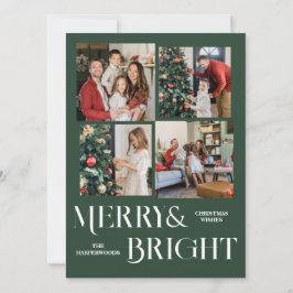 Cartão De Festividades Colagem de Fotos da Família Script de Feriados de 