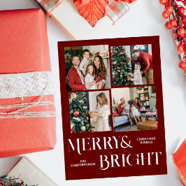 Cartão De Festividades Colagem de Fotos da Família Script de Feriados de 