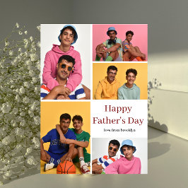 Cartão De Festividades Colagem de fotos da família simples e moderna do d