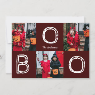 Cartão De Festividades Colagem de Fotos da Família Spooky Pumpkins Hallow