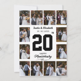 Cartão De Festividades Colagem de Fotos de Aniversário de 12 Fotos