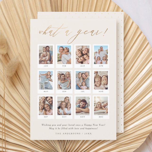Cartão De Festividades Colagem de Fotos de Ano Novo Moderno Que Ano 12 Fe (Criador carregado)