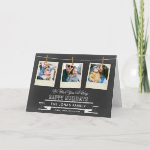 Cartão De Festividades Colagem de Fotos de Congelação de Chalkboard