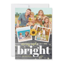 Colagem de Fotos de Família com Girassóis Rústicos