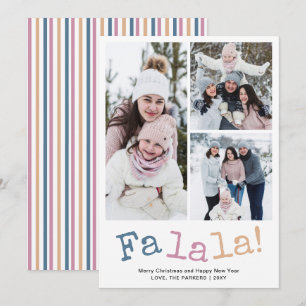 Cartão De Festividades Colagem de Fotos de Família de Natal Fa La La Mode