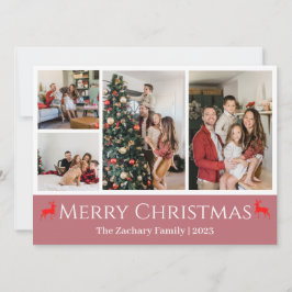 Cartão De Festividades Colagem de Fotos de Família do Natal Script Férias