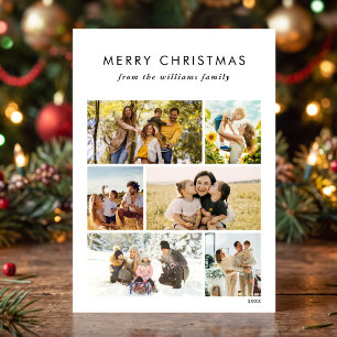 Cartão De Festividades Colagem de Fotos de Família Simples e Moderna de N