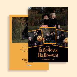 Cartão De Festividades Colagem de Fotos de Halloween Faboolous Moderna