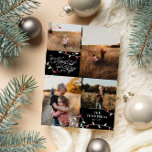Cartão De Festividades Colagem de Fotos de Natal Brilhante à Feliz das Lu<br><div class="desc">Feliz e cartão de colagem de fotos de Natal brilhante impressos com luzes de cordas pastéis em vermelho,  rosa,  menta e amarelo com Feliz e Brilho em um roteiro suave vintage.</div>