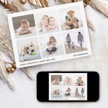 Colagem de Fotos de Natal com Tipografia Vintage M