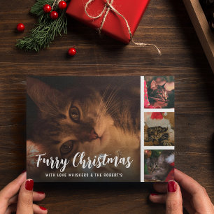 Cartão De Festividades Colagem de Fotos de Natal de Animais de Estimação 