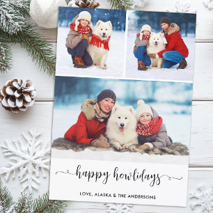 Cartão De Festividades Colagem de Fotos de Natal de Cachorro Personalizad