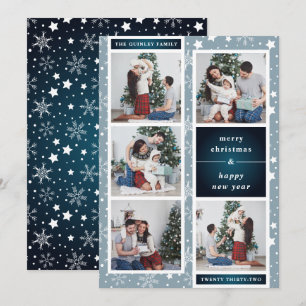 Cartão De Festividades Colagem de Fotos de Natal Divertida   Floco de nev