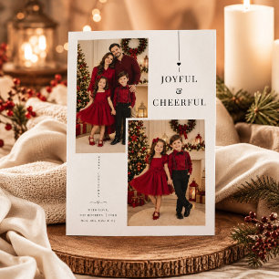 Cartão De Festividades Colagem de Fotos de Natal Elegante e Alegre