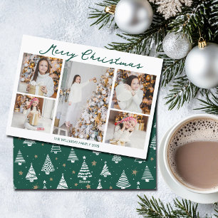 Cartão De Festividades Colagem de Fotos de Natal Escrito à Mão 2025