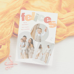 Cartão De Festividades Colagem de Fotos de Natal Espanhola Feliz Navidad