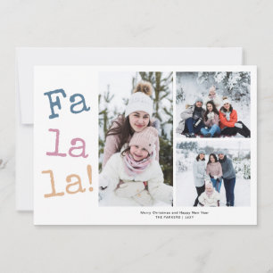 Cartão De Festividades Colagem de Fotos de Natal FaLaLa Moderna