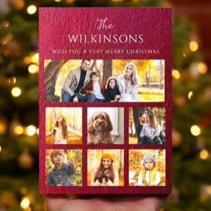 Cartão De Festividades Colagem de fotos de Natal - família moderna